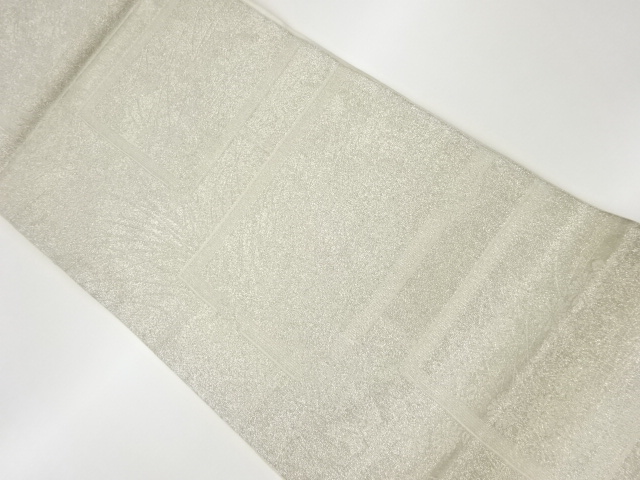 リサイクル　色紙に秋草・蝶模様織出し全通袋帯